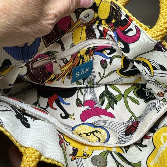 NWOT Crocheted Bag by SAK Bright Yellow - Great for Vacations and Casual Days - Picture 6 of 8